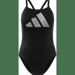 3 Bar Logo Print Badeanzug Damen Badeanzug