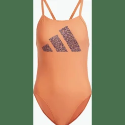 3 Bar Logo Print Badeanzug Damen Badeanzug