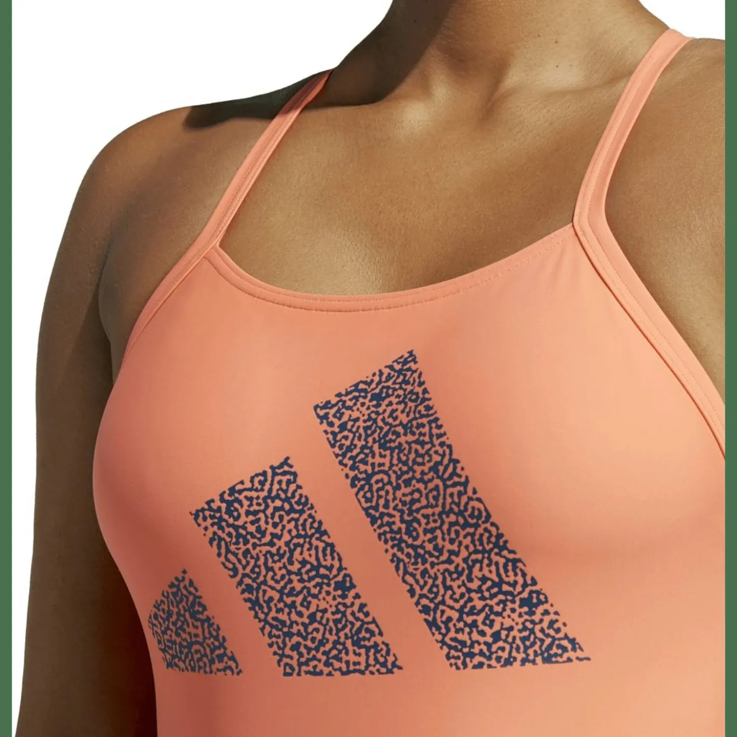 3 Bar Logo Print Badeanzug Damen Badeanzug