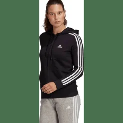 Essentials French Terry 3-Streifen Kapuzensweater Damen Kapuzensweater