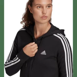 Essentials French Terry 3-Streifen Kapuzensweater Damen Kapuzensweater