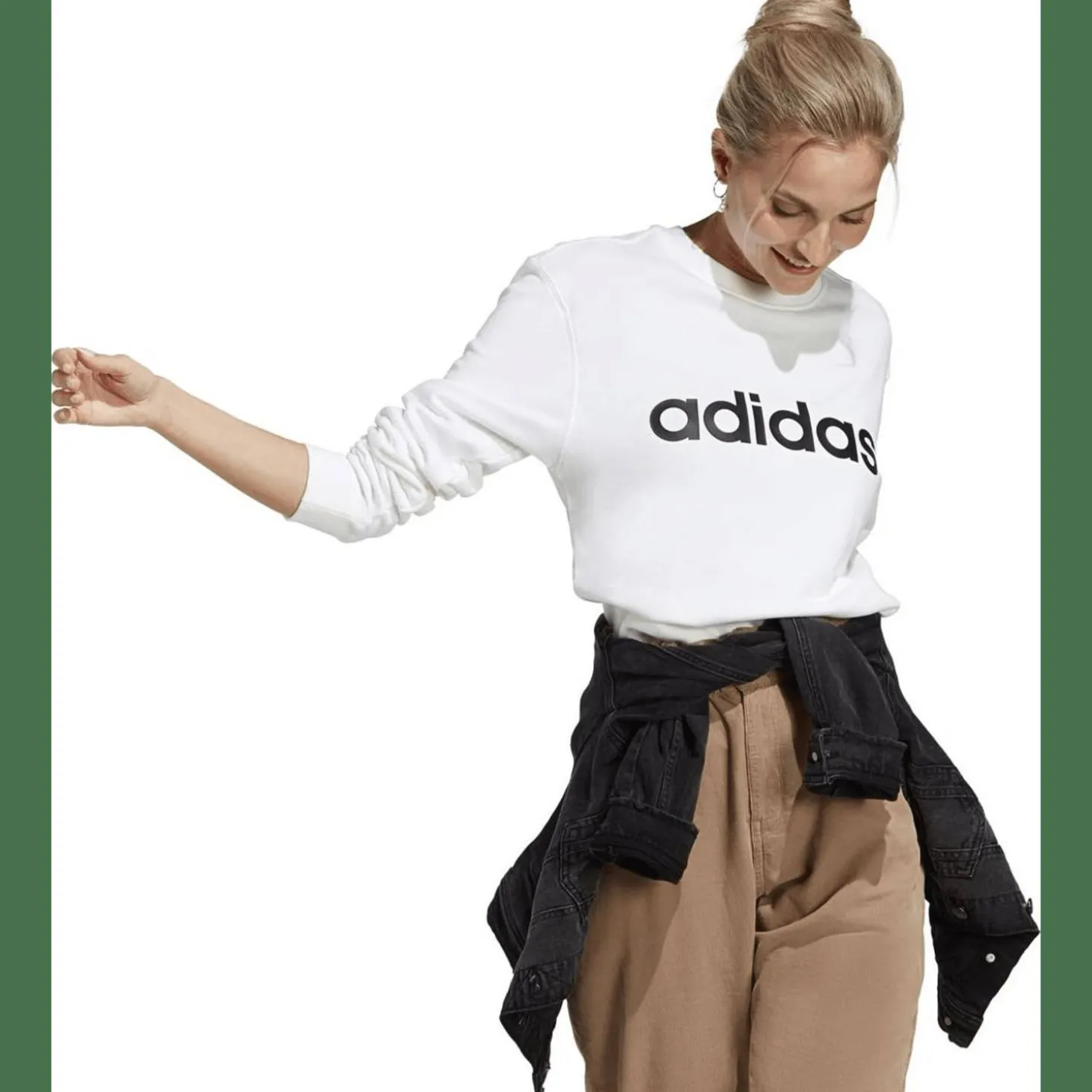 Essentials Linear French Terry Sweatshirt Damen Sweatshirt