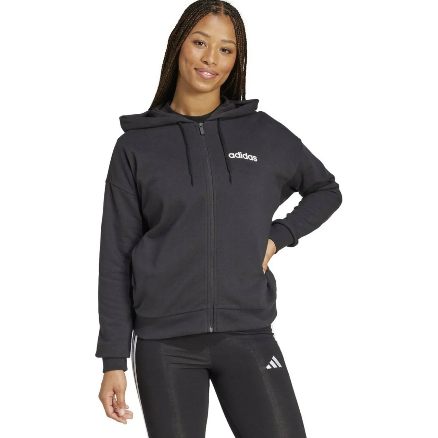 Essentials Linear French Terry Damen Kapuzensweater