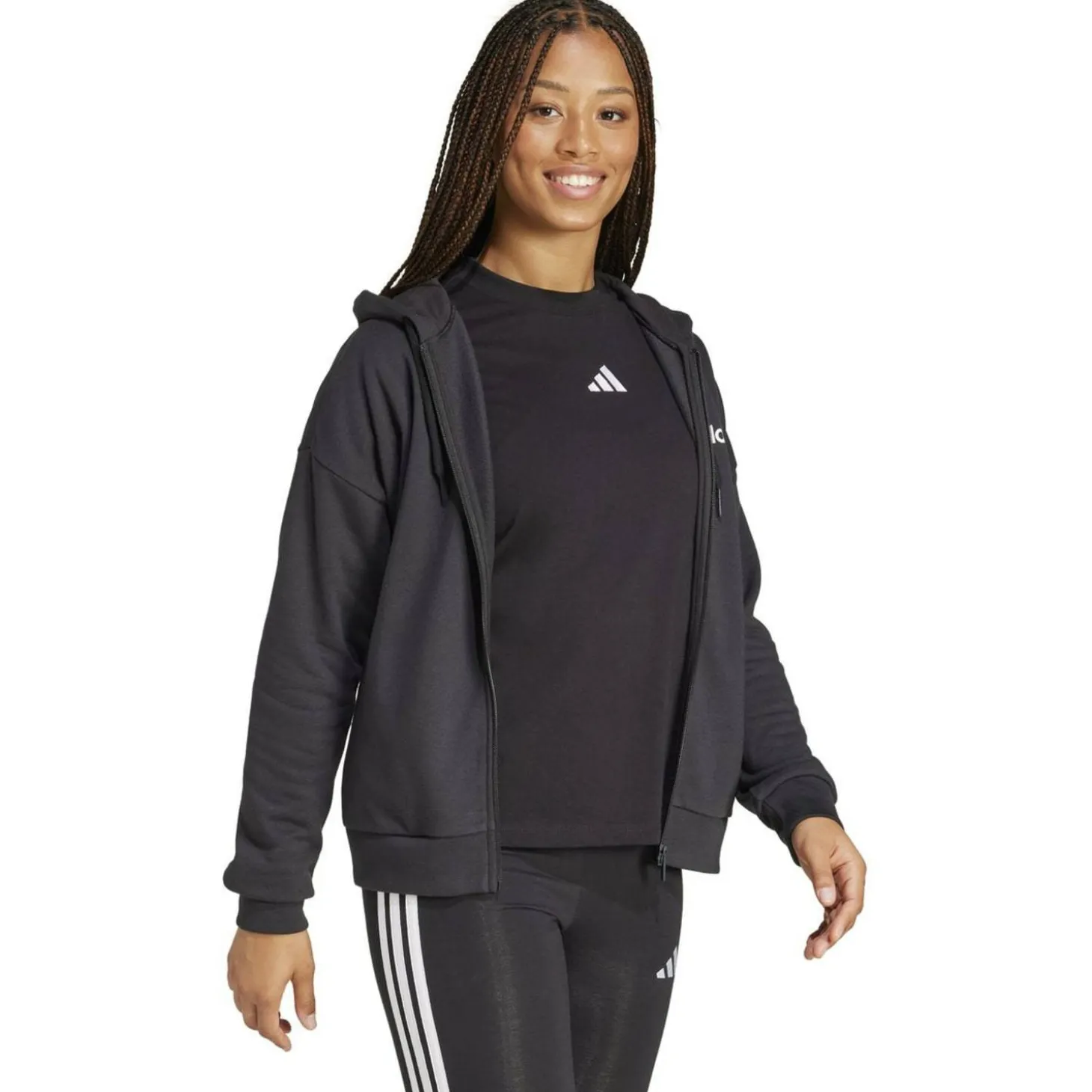 Essentials Linear French Terry Damen Kapuzensweater