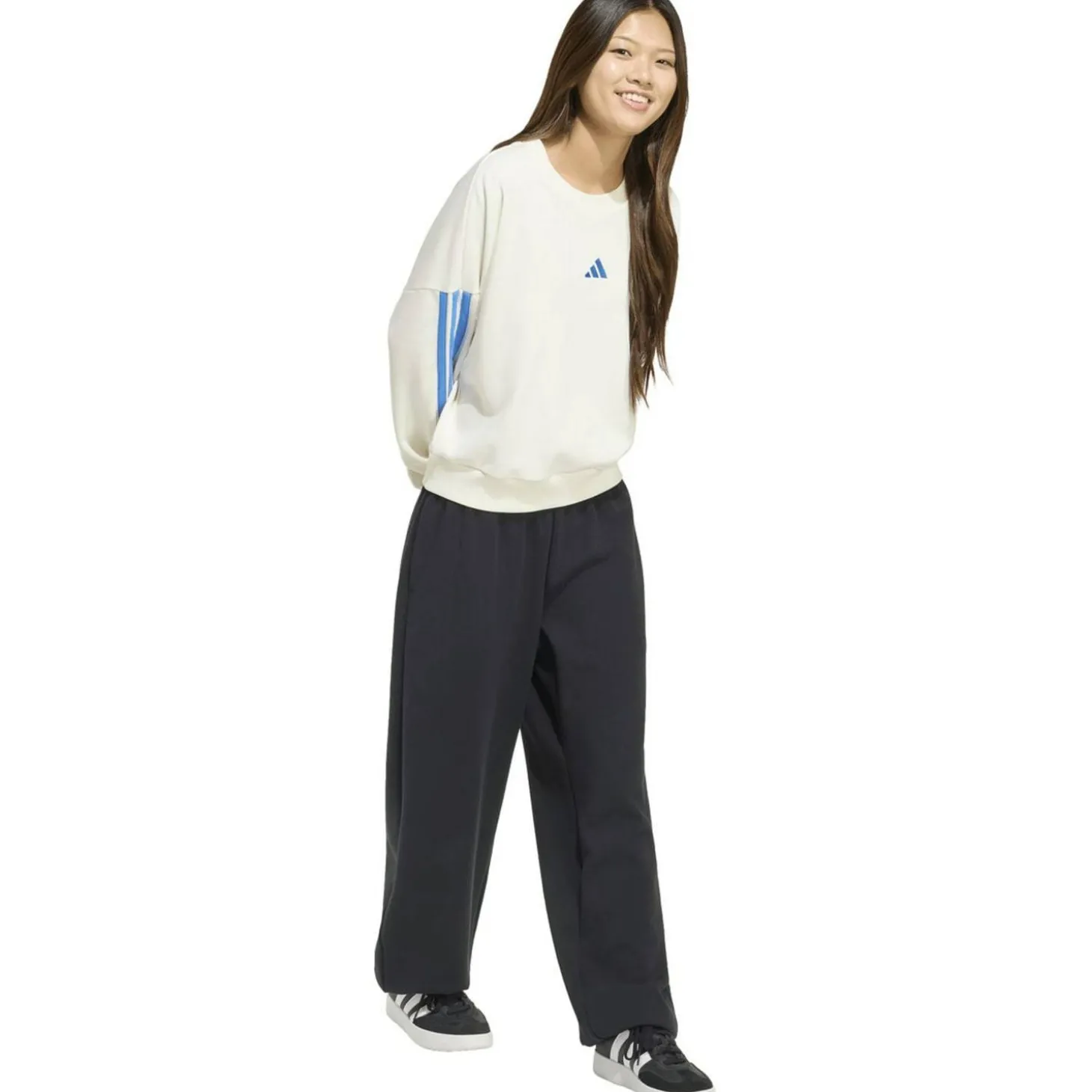 Essentials 3-Streifen French Terry Damen Sweatshirt
