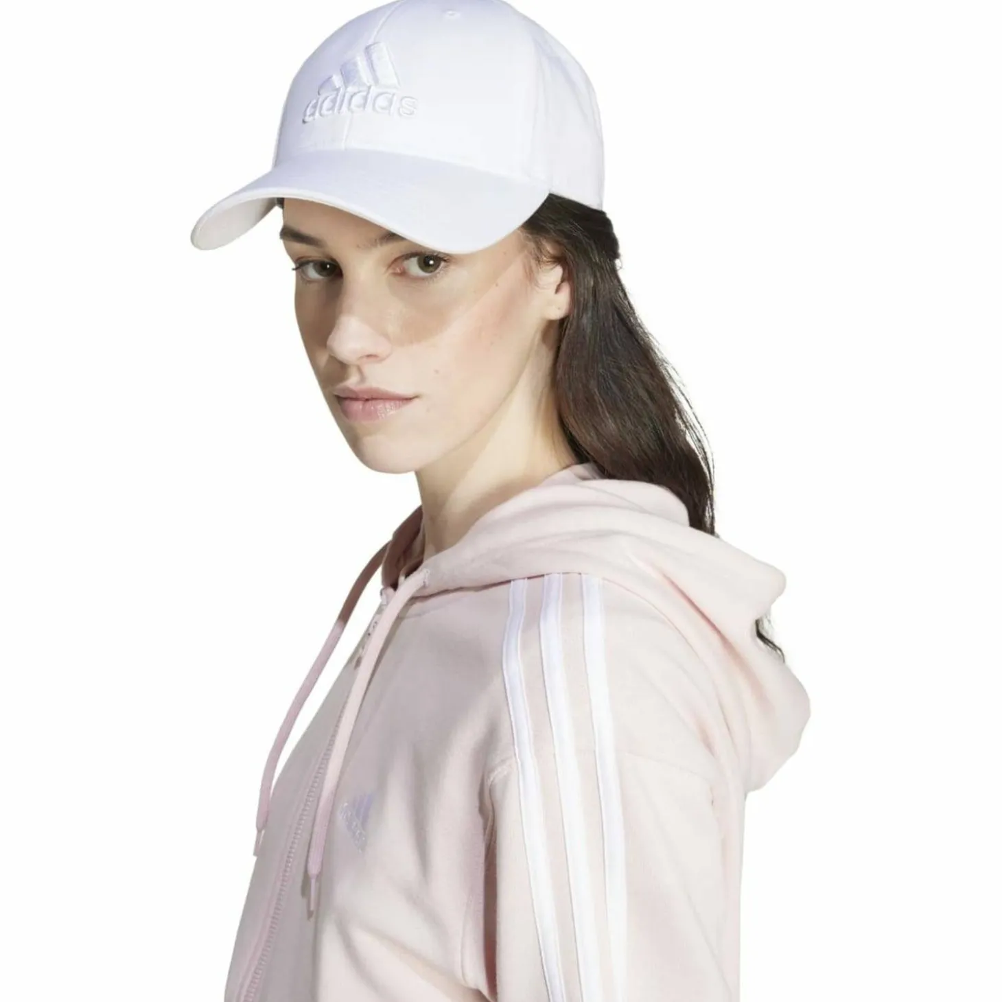 Essentials 3-Streifen French Terry Regular Damen Kapuzensweater