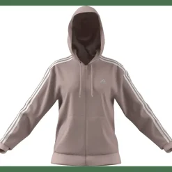 Essentials 3-Streifen French Terry Regular Damen Kapuzensweater