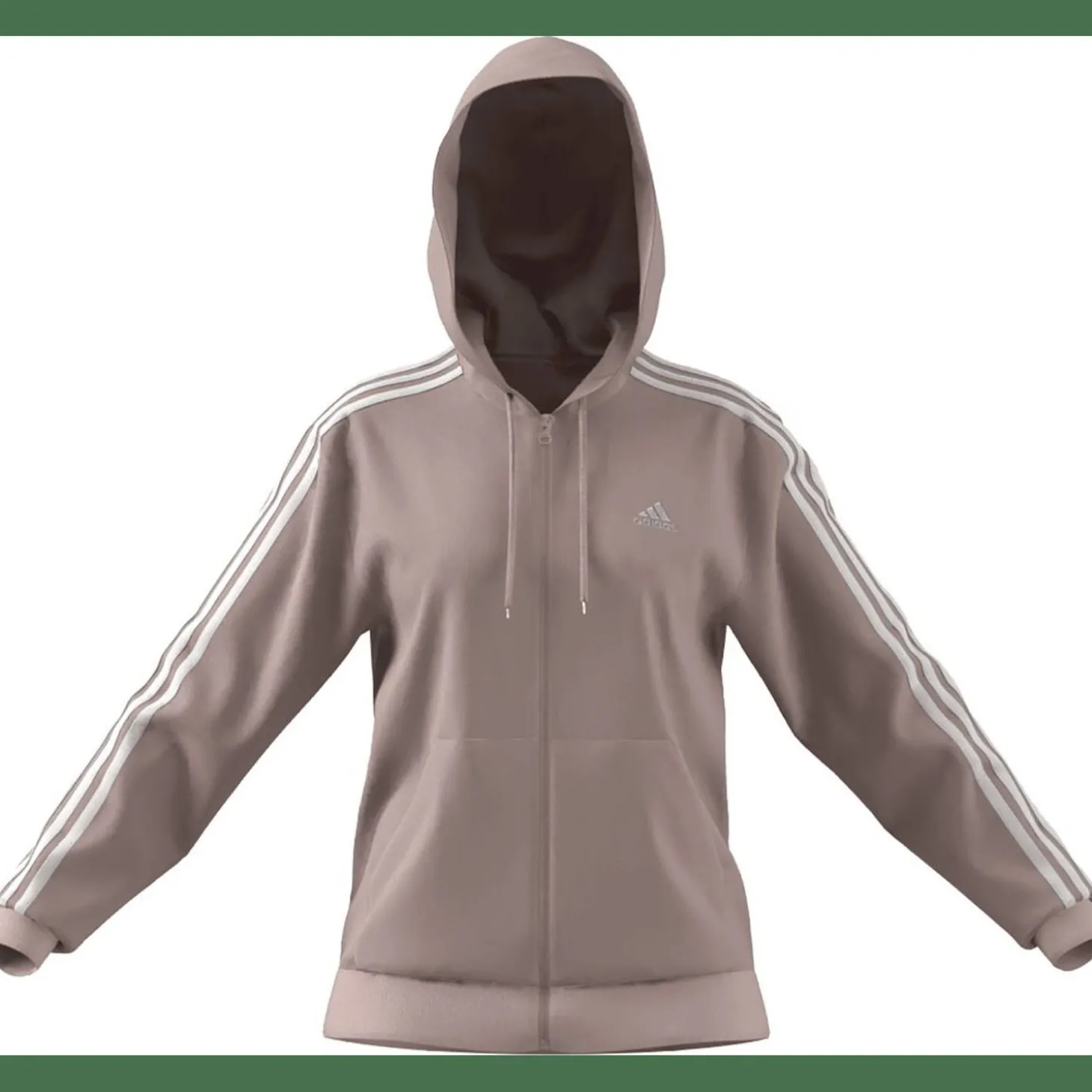 Essentials 3-Streifen French Terry Regular Damen Kapuzensweater