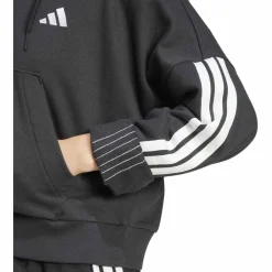 Essentials 3-Streifen French Terry Quarter-Zip Damen Kapuzensweater