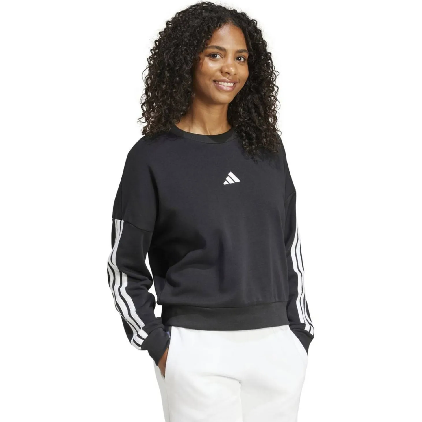 Essentials 3-Streifen French Terry Damen Sweatshirt