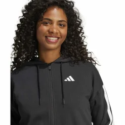 Essentials 3-Streifen French Terry Damen Kapuzensweater