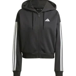 Essentials 3-Streifen French Terry Damen Kapuzensweater