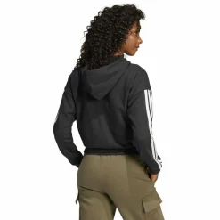 Essentials 3-Streifen French Terry Damen Kapuzensweater