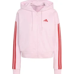 Essentials 3-Streifen French Terry Damen Kapuzensweater