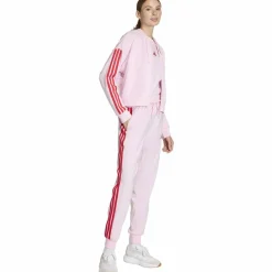 Essentials 3-Streifen French Terry Damen Kapuzensweater