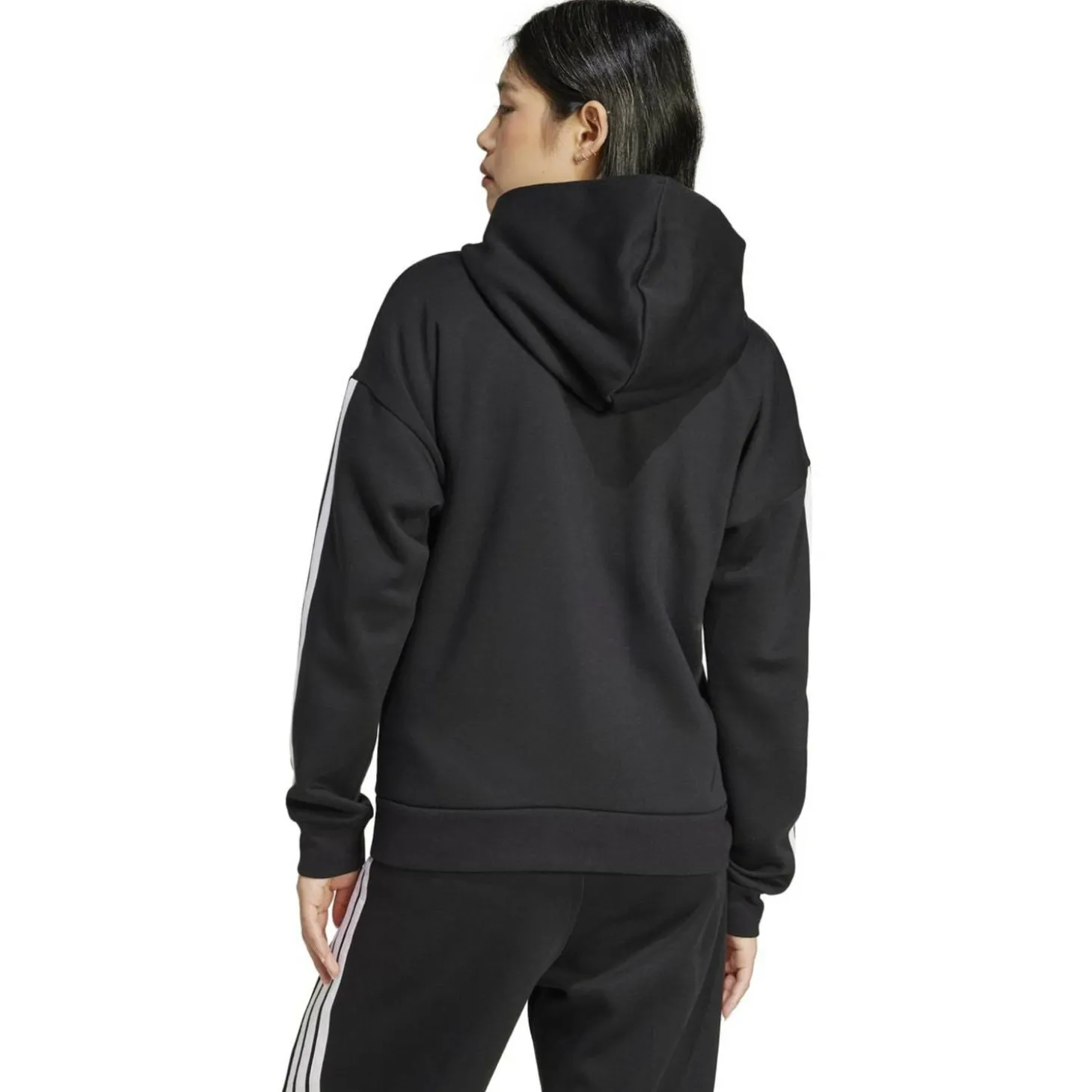 Essentials 3-Streifen Full-Zip Fleece Damen Kapuzensweater