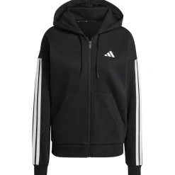 Essentials 3-Streifen Full-Zip Fleece Damen Kapuzensweater