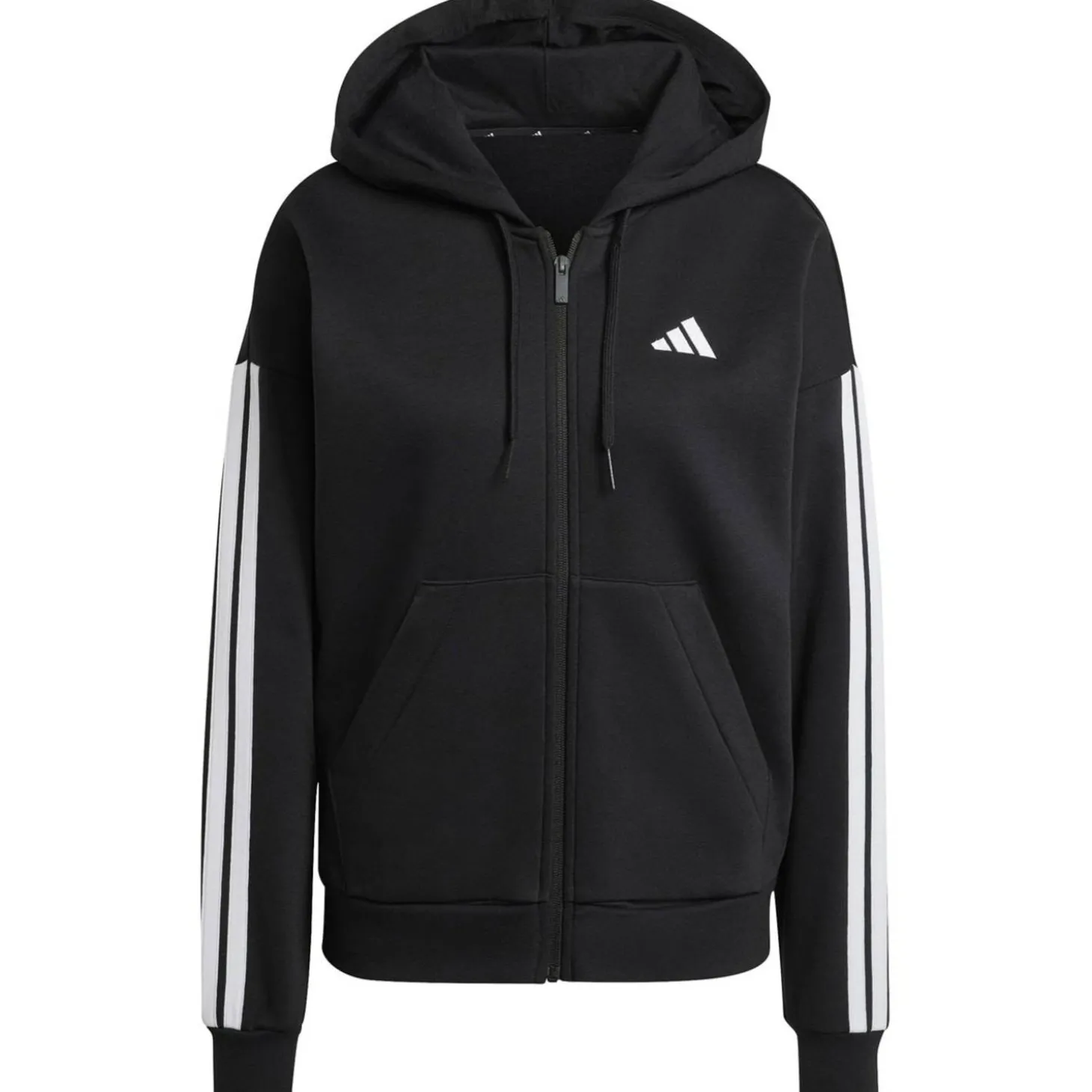 Essentials 3-Streifen Full-Zip Fleece Damen Kapuzensweater