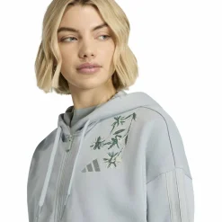 Essentials 3-Stripes French Terry Full ZIP Hoodie Damen Kapuzensweater