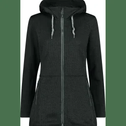 Long Jacket Fix Hood Damen Kapuzensweater