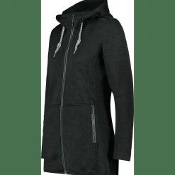 Long Jacket Fix Hood Damen Kapuzensweater