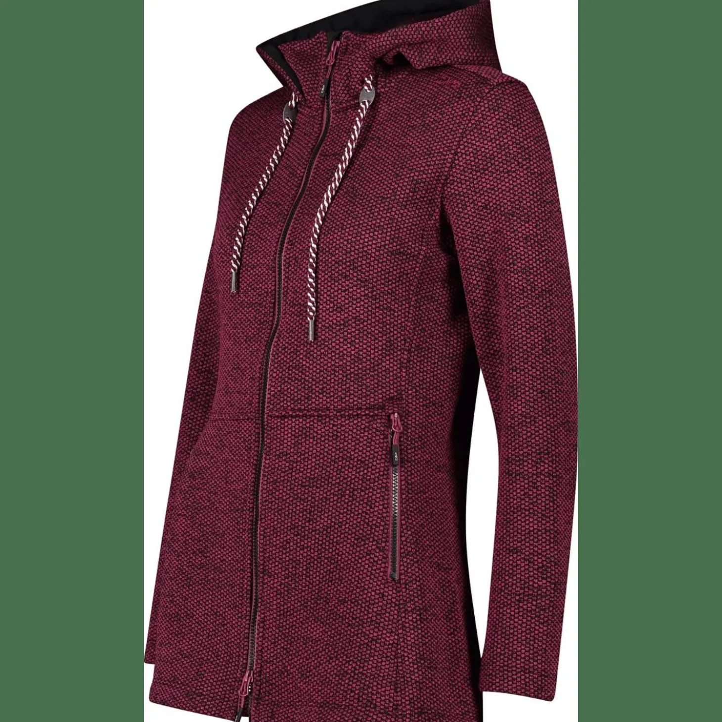 Long Jacket Fix Hood Damen Kapuzensweater
