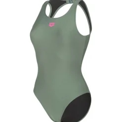 O Back Solid One Piece Damen Schwimmanzug