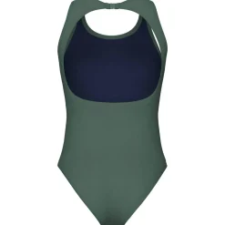 O Back Solid One Piece Damen Schwimmanzug