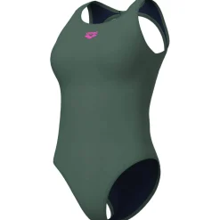O Back Solid One Piece Damen Schwimmanzug