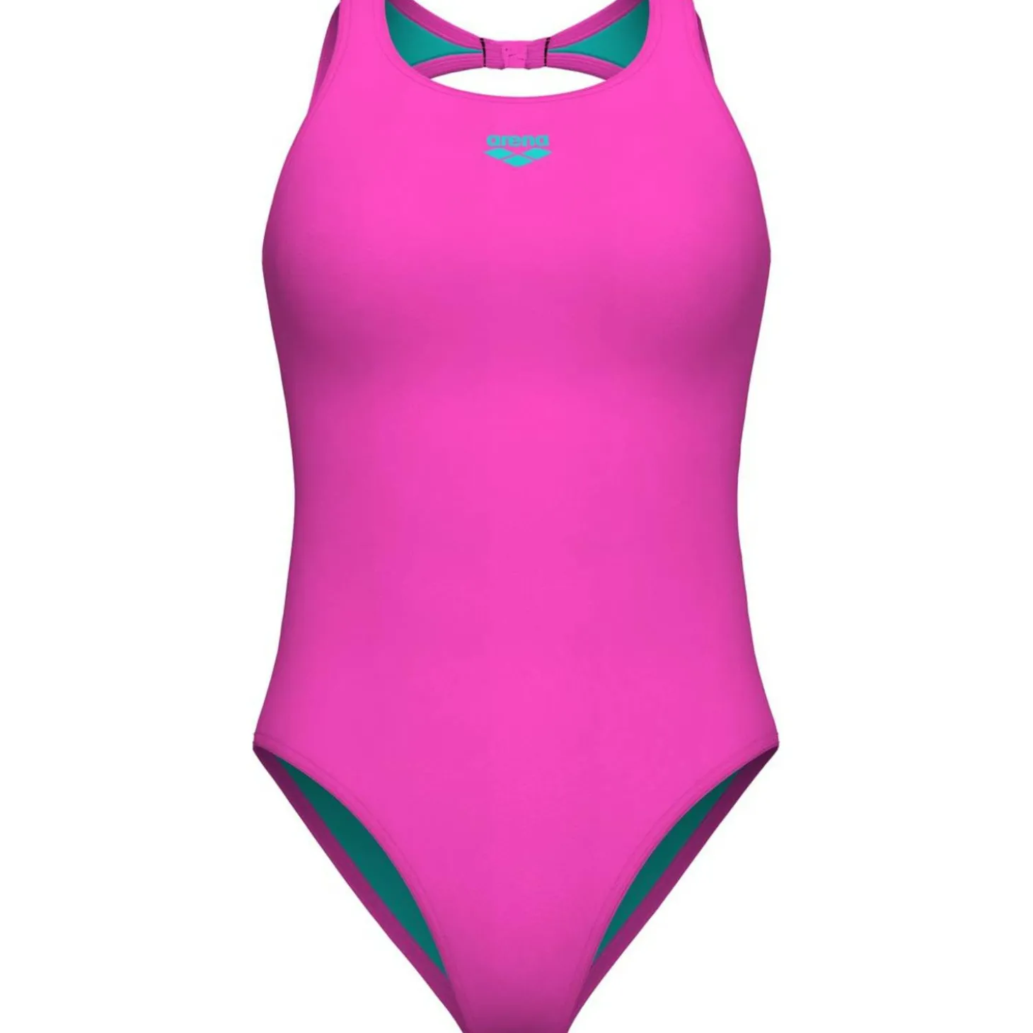 O Back Solid One Piece Damen Schwimmanzug