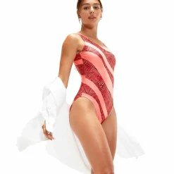 Printed Deep U-Back Damen Badeanzug