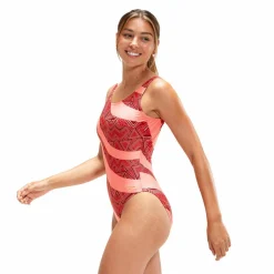 Printed Deep U-Back Damen Badeanzug