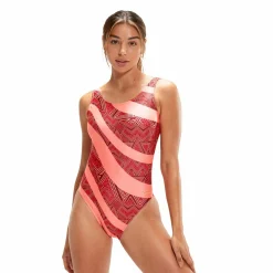 Printed Deep U-Back Damen Badeanzug