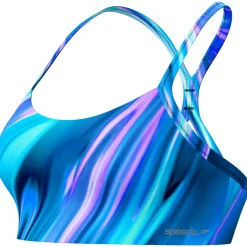 Printed Racerback Damen Bikini-Oberteil