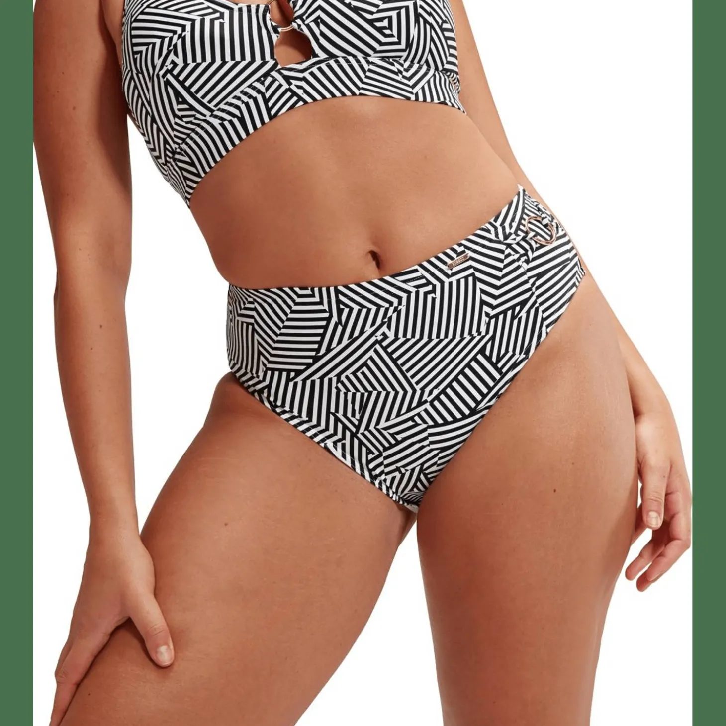 Shaping Printed High Waisted Brief Damen Bikinihose