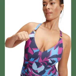 Shaping Printed V Neck Damen Schwimmanzug