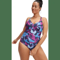 Shaping Printed V Neck Damen Schwimmanzug