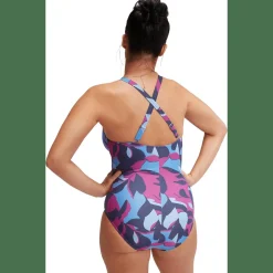 Shaping Printed V Neck Damen Schwimmanzug