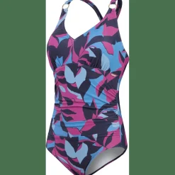 Shaping Printed V Neck Damen Schwimmanzug