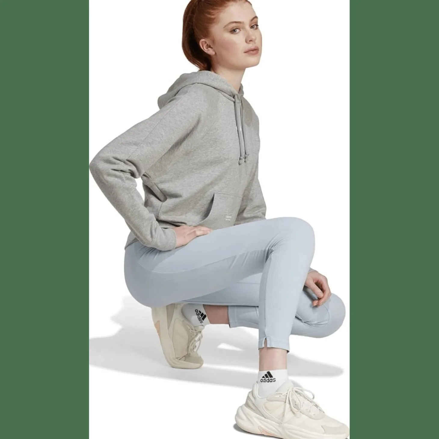 Signature Graphic Embroidery French Terry Loose Damen Kapuzensweater