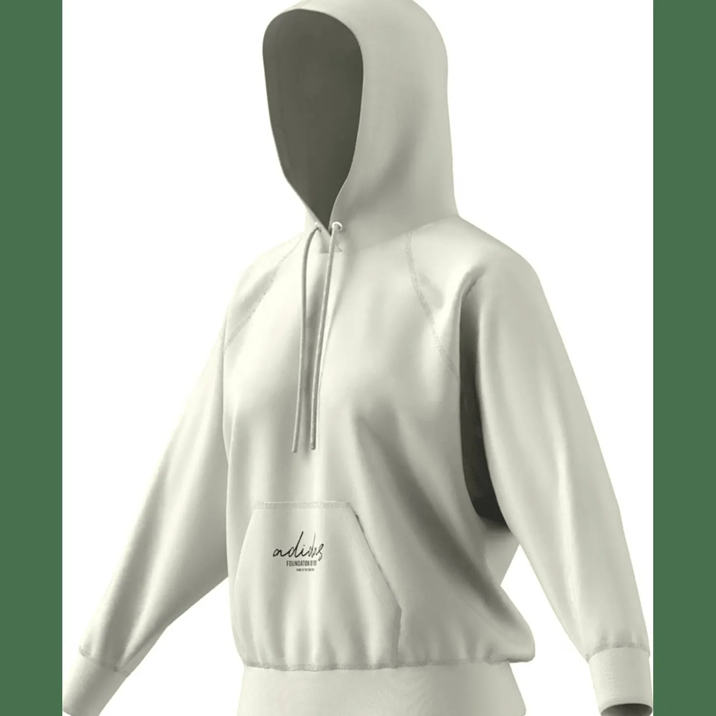Signature Graphic Embroidery French Terry Loose Damen Kapuzensweater