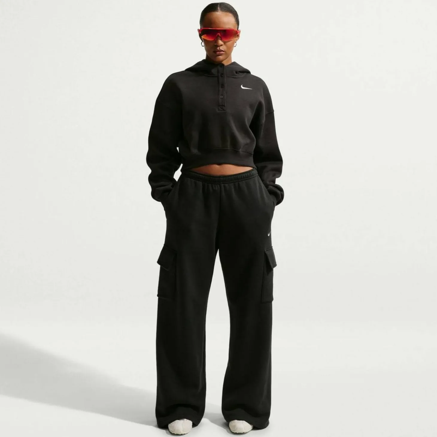 Sportswear Phoenix Oversized Cropped Henley Damen T-Shirt