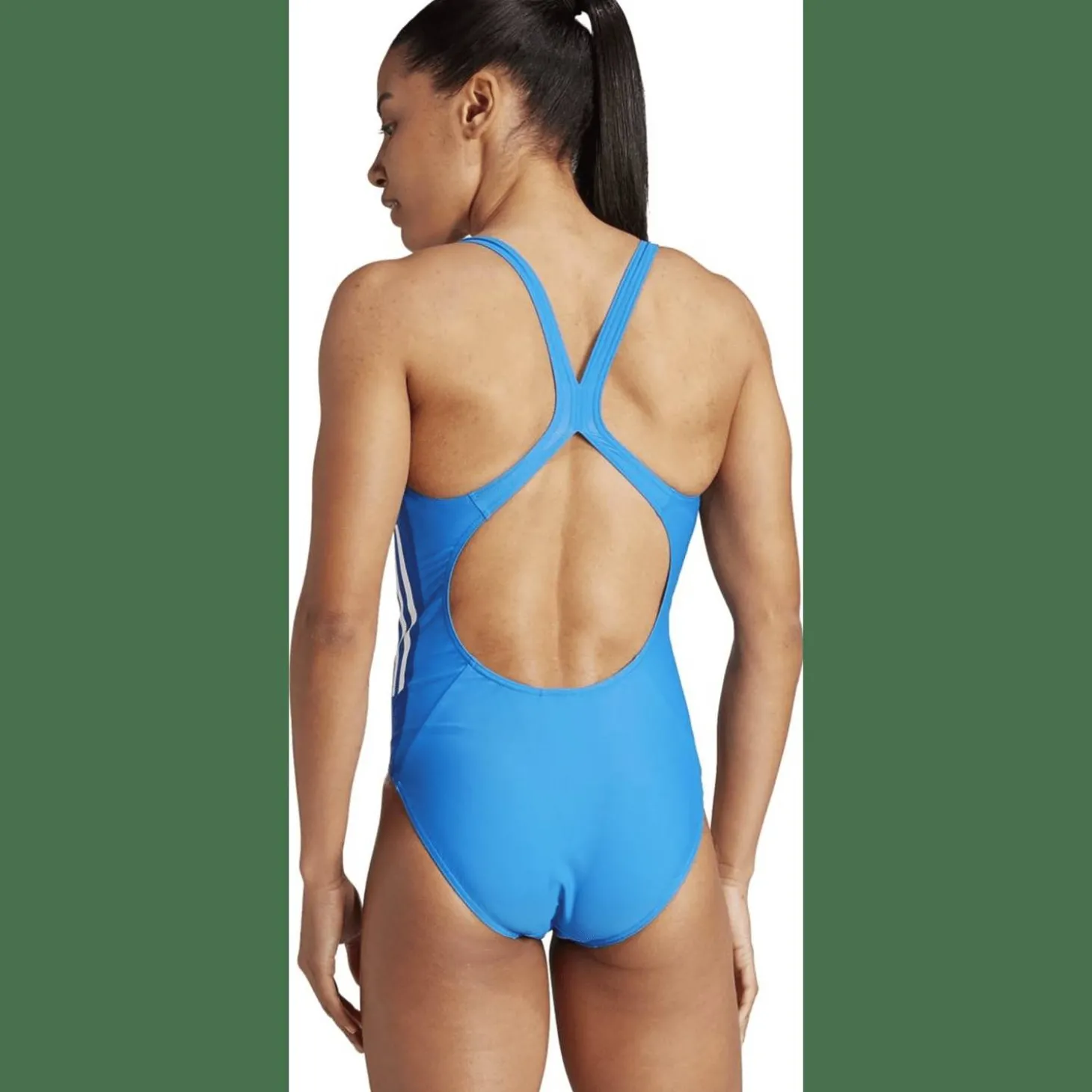 3-Streifen Colorblock Badeanzug Damen Badeanzug