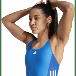 3-Streifen Colorblock Badeanzug Damen Badeanzug