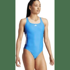 3-Streifen Colorblock Badeanzug Damen Badeanzug