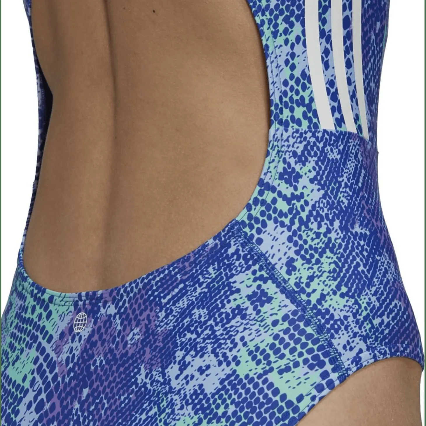 3-Streifen Graphic Badeanzug Damen Badeanzug