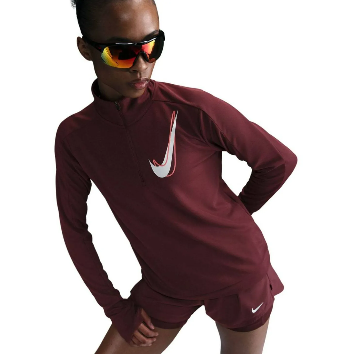 Swoosh Dri-Fit 1/2-Zip Mid Layer Damen T-Shirt