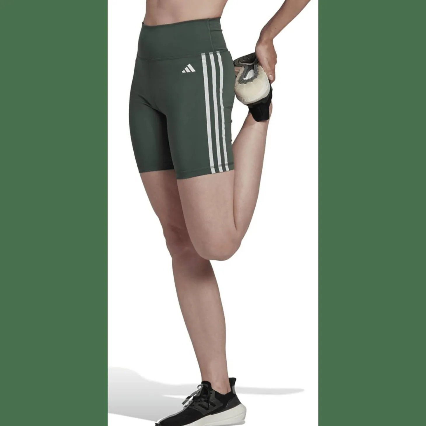 Training Essentials 3-Streifen High-Waisted kurze Tight Damen Tights