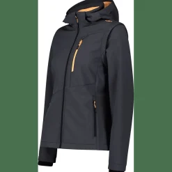 Zip Hood With Detachable Sleeves Damen Softshelljacke