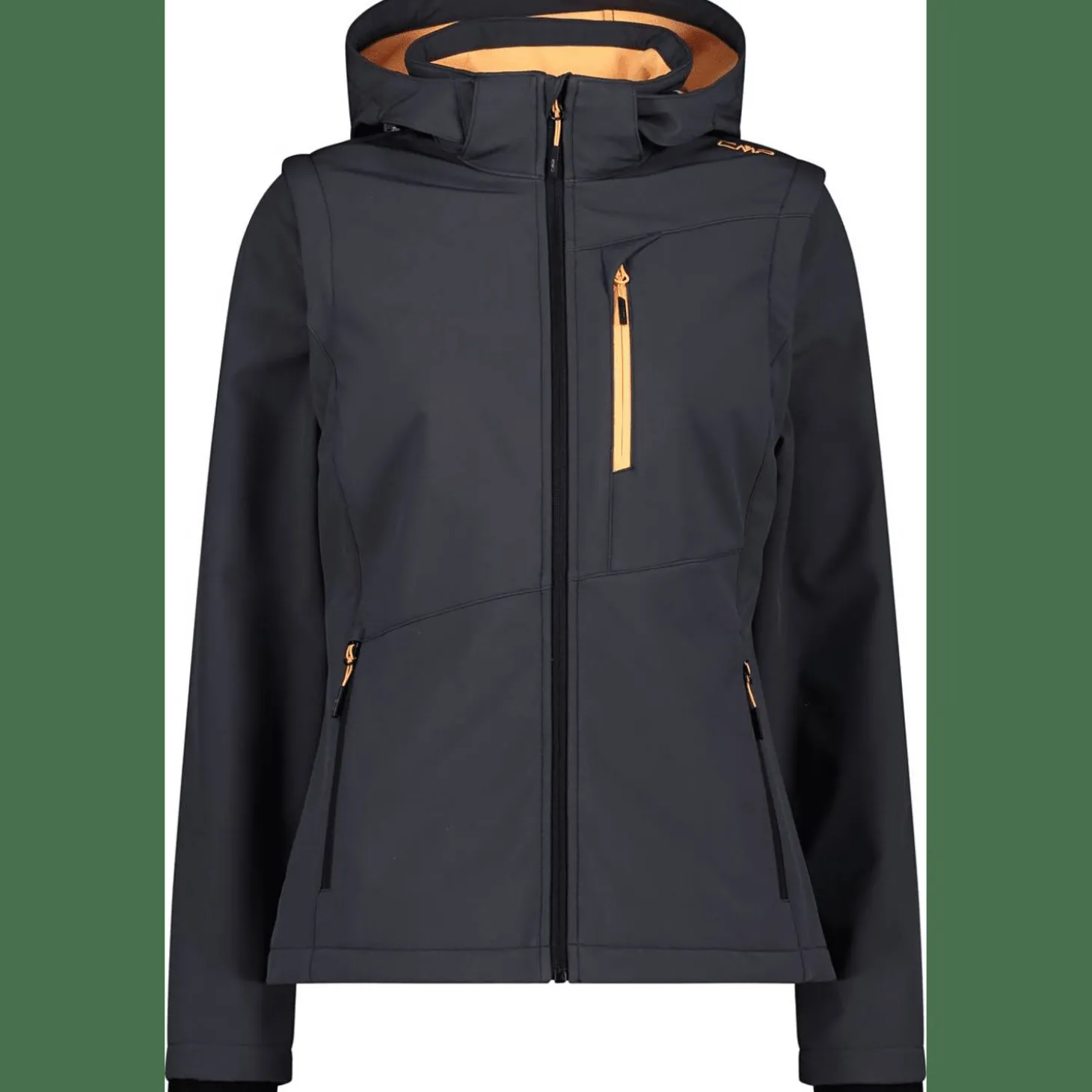 Zip Hood With Detachable Sleeves Damen Softshelljacke